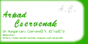 arpad cservenak business card